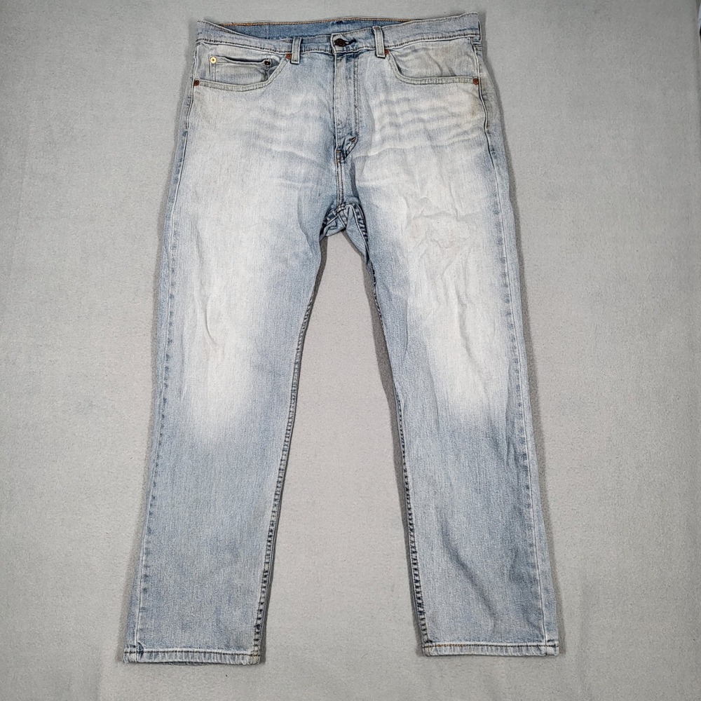 Levi's 505 Regular Fit Jeans Men's 36x29 Light Wash Denim Distressed Casual